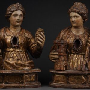 S3975 Para renesansowych relikwiarzy w postaci popiersi świętych, XVI w.