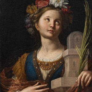 S4311 Święta Barbara z Nikomedii, Olej na płótnie, XVII w.