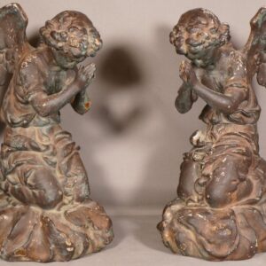 S4330 2 x Modlący się cherub, Rzeźby, XIX w.