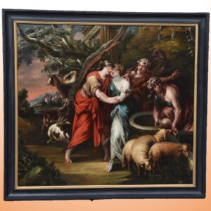 S4353 Rebeka i Elieazar u studni, Duży olej na płótnie, XVII w.