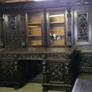 S4531 Neorenesansowa biblioteka + biurko na lwich łapach