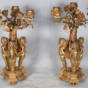 S4536 2 x Kandelabr z puttami, XIX w.