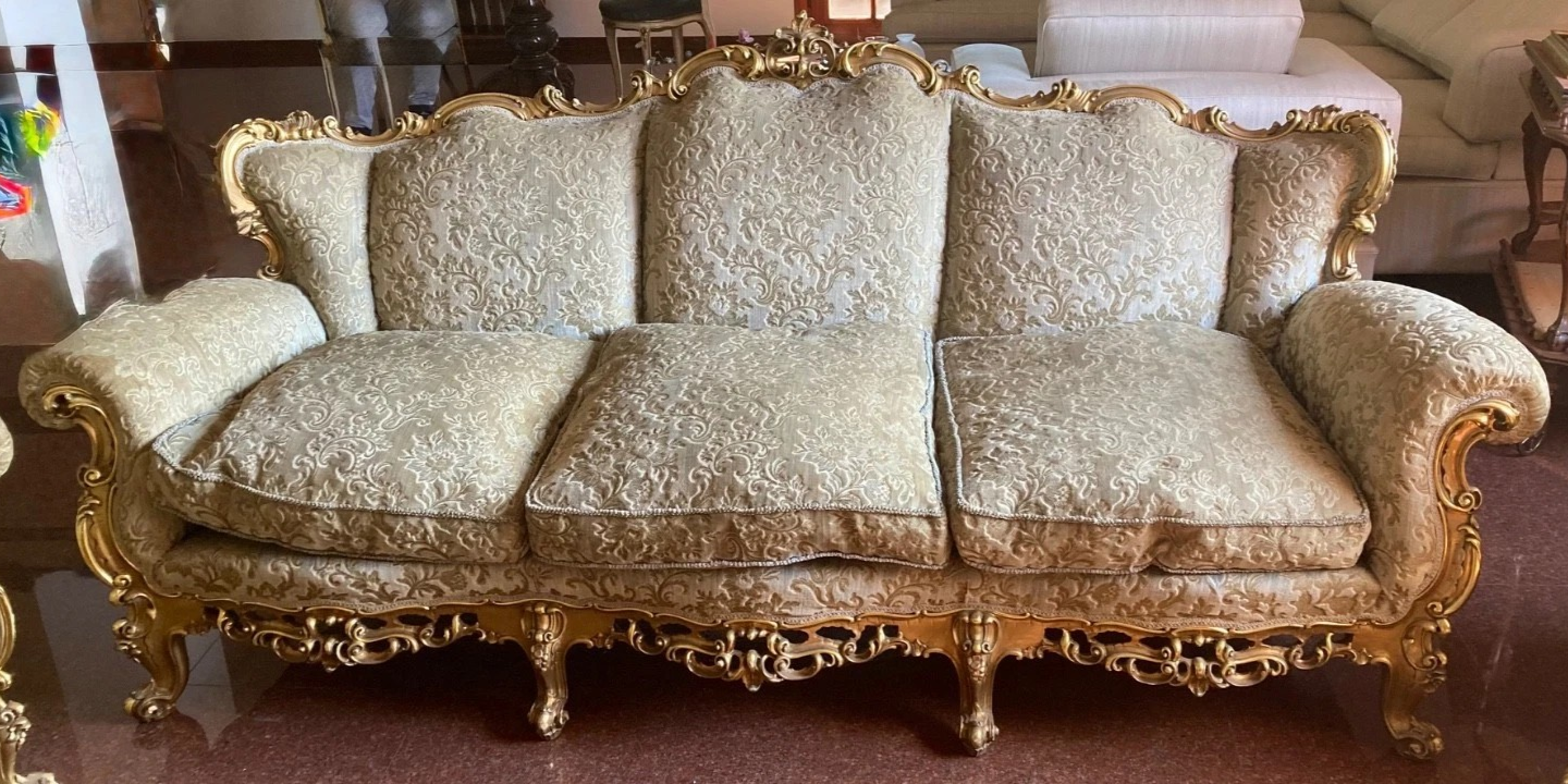 S4566 Barokowy zestaw wypoczynkowy w stylu Ludwika XV, XX w. - obrazek 2