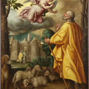 S777 Święty Joachim i Anioł, Duży olej na płótnie, XVI w.