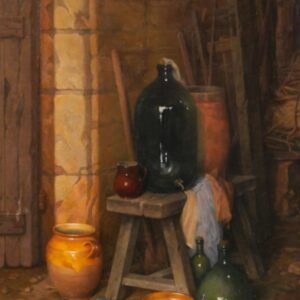 K184 Obraz "Martwa natura z garnkami w gospodarstwie"