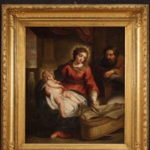 K199 obraz Świętej rodziny, olej na płótnie,
