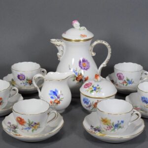 K733 Serwis kawowy Meissen z kwiatami