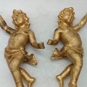 K138 Zabytkowe para złotych aniołów