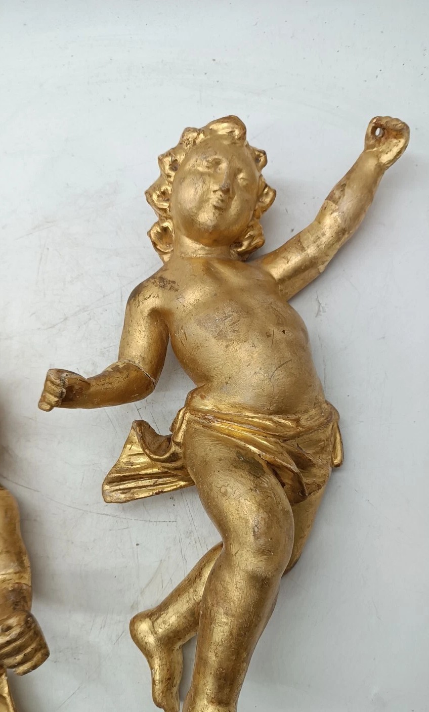 K138 Zabytkowe para złotych aniołów - obrazek 3