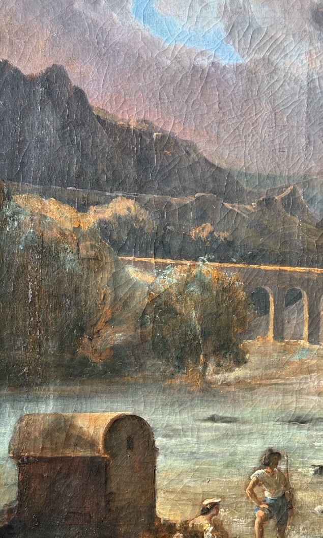 K796 Obraz Olejny - Tancerze pod burzą przy moście - obrazek 2