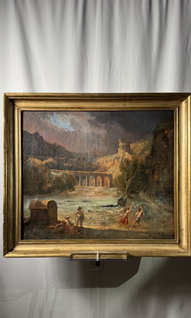 K796 Obraz Olejny - Tancerze pod burzą przy moście - obrazek 5