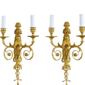 K198 Para złoconych świeczników