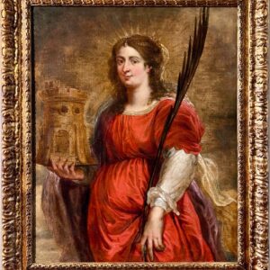 S1393 Święta Barbara, Olej na płótnie, XVII w.