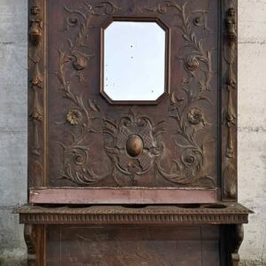 S1573 Neorenesansowy wieszak z lustrem, XIX w.