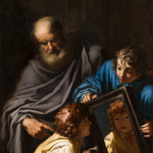 S2244 Sokrates uczący młodych ludzi znajomości siebie, Olej na płótnie, XVII w.