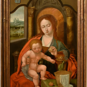 S2314 Madonna na tronie z Dzieciątkiem, Olej na drewnie, XVI w.