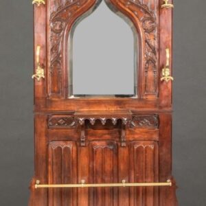 S3504 Neogotycki wieszak z lustrem, XIX w.