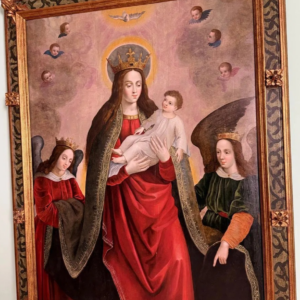 S4055 Madonna z Dzieciątkiem i Aniołami, Olej na drewnie, XVII w.