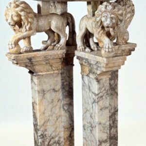 S4374 Żardiniera/Misa na postumencie z lwami, XIX w.