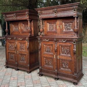 S4595 Para neorenesansowych kredensów