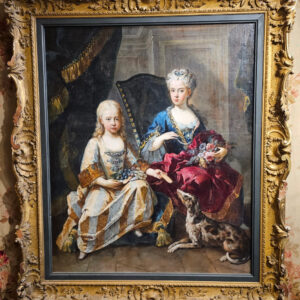 S922 Portret dwójki książęcych dzieci, Duży olej na płótnie, XVIII w.